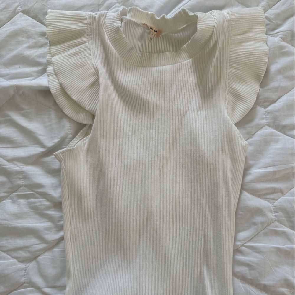 Elegant Cream Ruffled Bodysuit